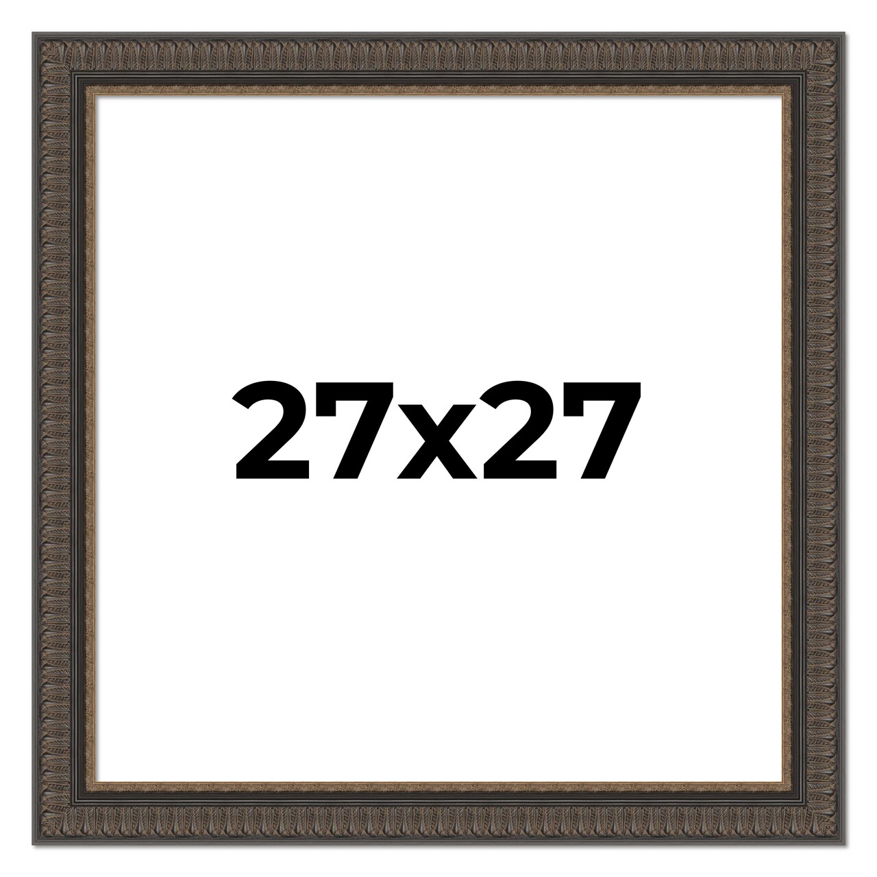 Square Museum Brown Picture Frame - UV Acrylic, Foam Board Backing, Hanging Hardware